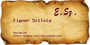 Eigner Szilvia névjegykártya